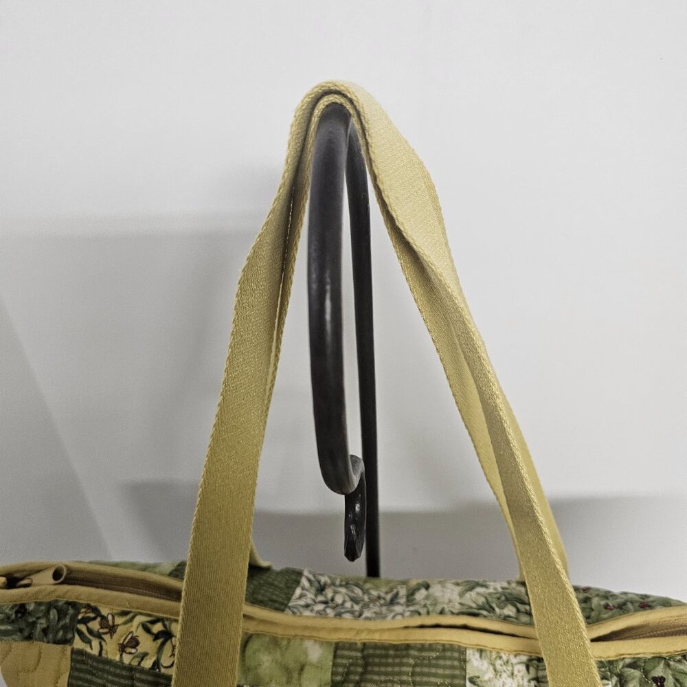 Donna Sharp Tote Shoulder Bag Quilted Patchwork Boho Cottage Green Yellow - Picture 3 of 12